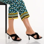 Papuci dama negri din piele ecologica Berta