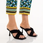 Papuci dama negri din piele ecologica Berta