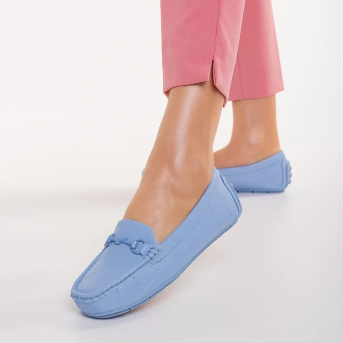 Mocasini dama albastri din piele ecologica Ariella