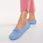 Mocasini dama albastri din piele ecologica Ariella