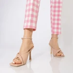 Sandale dama bej din piele ecologica Zuleika