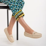 Mocasini dama bej din piele ecologica Ariella