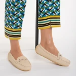 Mocasini dama bej din piele ecologica Ariella