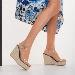 Sandale dama negre din material textil Yumma