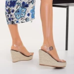 Sandale dama negre din material textil Yumma