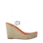 Sandale dama portocalii din material textil Yumma