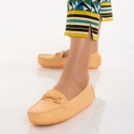 Mocasini dama portocalii din piele ecologica Cecil