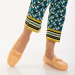 Mocasini dama portocalii din piele ecologica Cecil