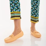 Mocasini dama portocalii din piele ecologica Cecil