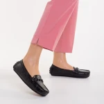 Mocasini dama negri din piele ecologica Ariella