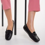 Mocasini dama negri din piele ecologica Ariella