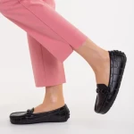 Mocasini dama negri din piele ecologica Ariella