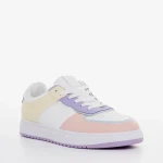 Pantofi sport dama roz cu galben din piele ecologica Zhuri