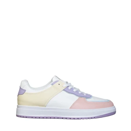 Pantofi sport dama roz cu galben din piele ecologica Zhuri