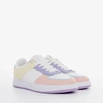 Pantofi sport dama roz cu galben din piele ecologica Zhuri