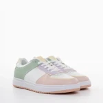 Pantofi sport dama roz cu verde din piele ecologica Zhuri