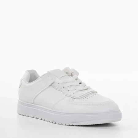 Pantofi sport dama albi din piele ecologica Zhuri