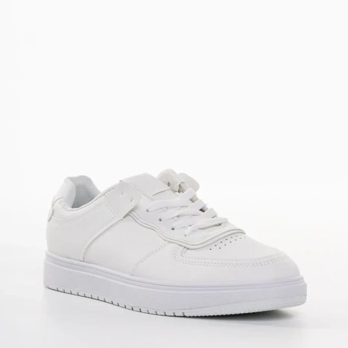 Pantofi sport dama albi din piele ecologica Zhuri