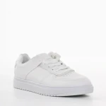 Pantofi sport dama albi din piele ecologica Zhuri