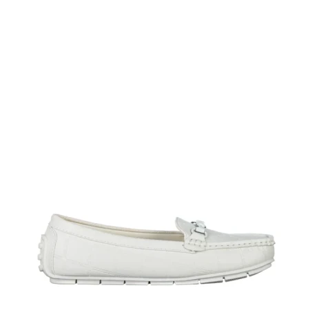 Mocasini dama albi din piele ecologica Ariella
