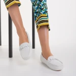 Mocasini dama albi din piele ecologica Ariella