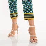 Sandale dama cu toc albe din piele ecologica Egypt