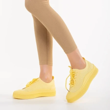 Tenisi dama galbeni din material textil Stere