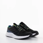 Pantofi sport barbati negri cu albastru din material textil Bendi
