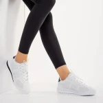 Pantofi sport dama alb cu negru din piele ecologica Jesika