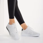 Pantofi sport dama alb cu negru din piele ecologica Jesika