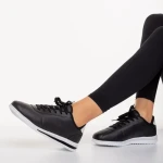 Pantofi sport dama negru cu alb din piele ecologica Jesika