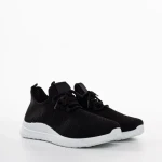 Pantofi sport barbati negri cu alb din material textil Speer