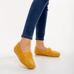 Mocasini dama galbeni din piele ecologica Vanera