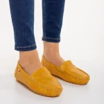 Mocasini dama galbeni din piele ecologica Vanera