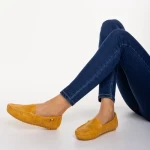 Mocasini dama galbeni din piele ecologica Vanera