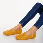 Mocasini dama galbeni din piele ecologica Vanera