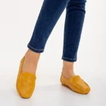 Mocasini dama galbeni din piele ecologica Vanera