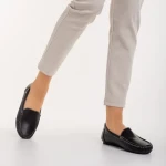 Mocasini dama negri din piele ecologica Vanera