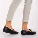 Mocasini dama negri din piele ecologica Vanera