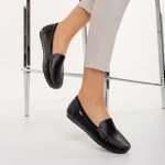 Mocasini dama negri din piele ecologica Vanera