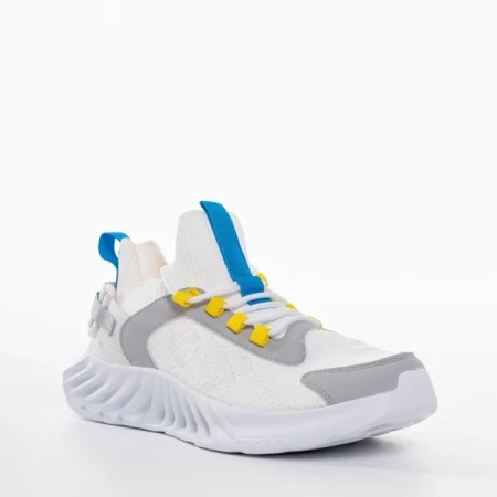 Pantofi sport barbati albi din material textil Denyz