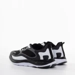 Pantofi sport barbati negri cu gri din piele ecologica si material textil Raimond