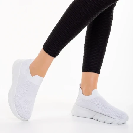 Pantofi sport dama albi din material textil Erimona