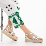 Sandale dama argintii din piele ecologica Xiena