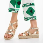 Sandale dama aurii din piele ecologica Xiena