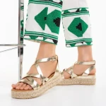 Sandale dama aurii din piele ecologica Xiena