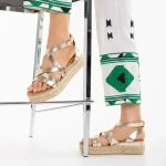 Sandale dama aurii din piele ecologica Xiena