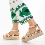 Sandale dama aurii din piele ecologica Xiena