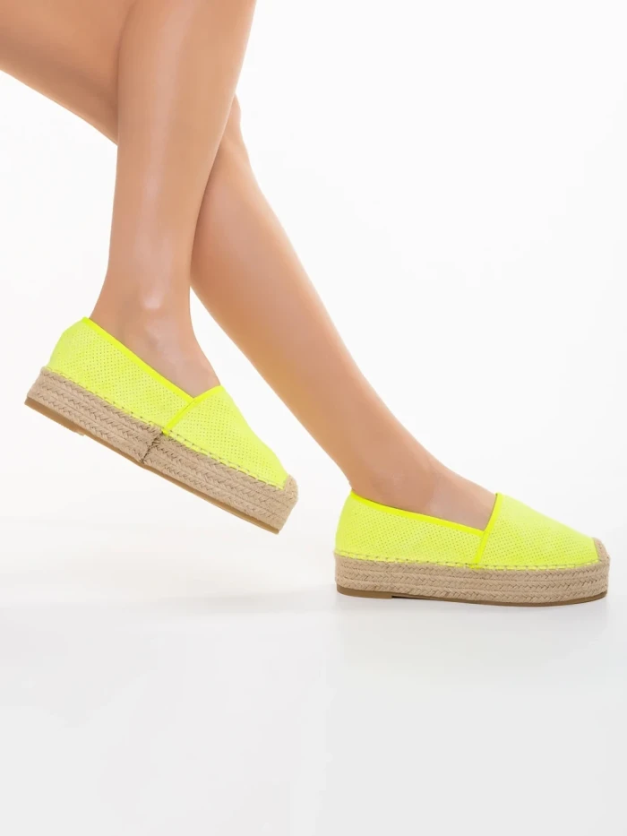 Espadrile dama galbene din material textil Holland