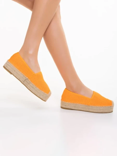 Espadrile dama portocalii din material textil Holland